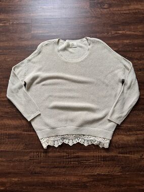 Pins & Needles Beige Sweater with Small Lace Trim